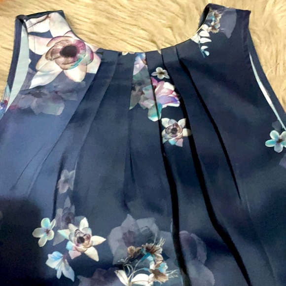 Floral Print Satin A Line Dress - Picture 5 of 5